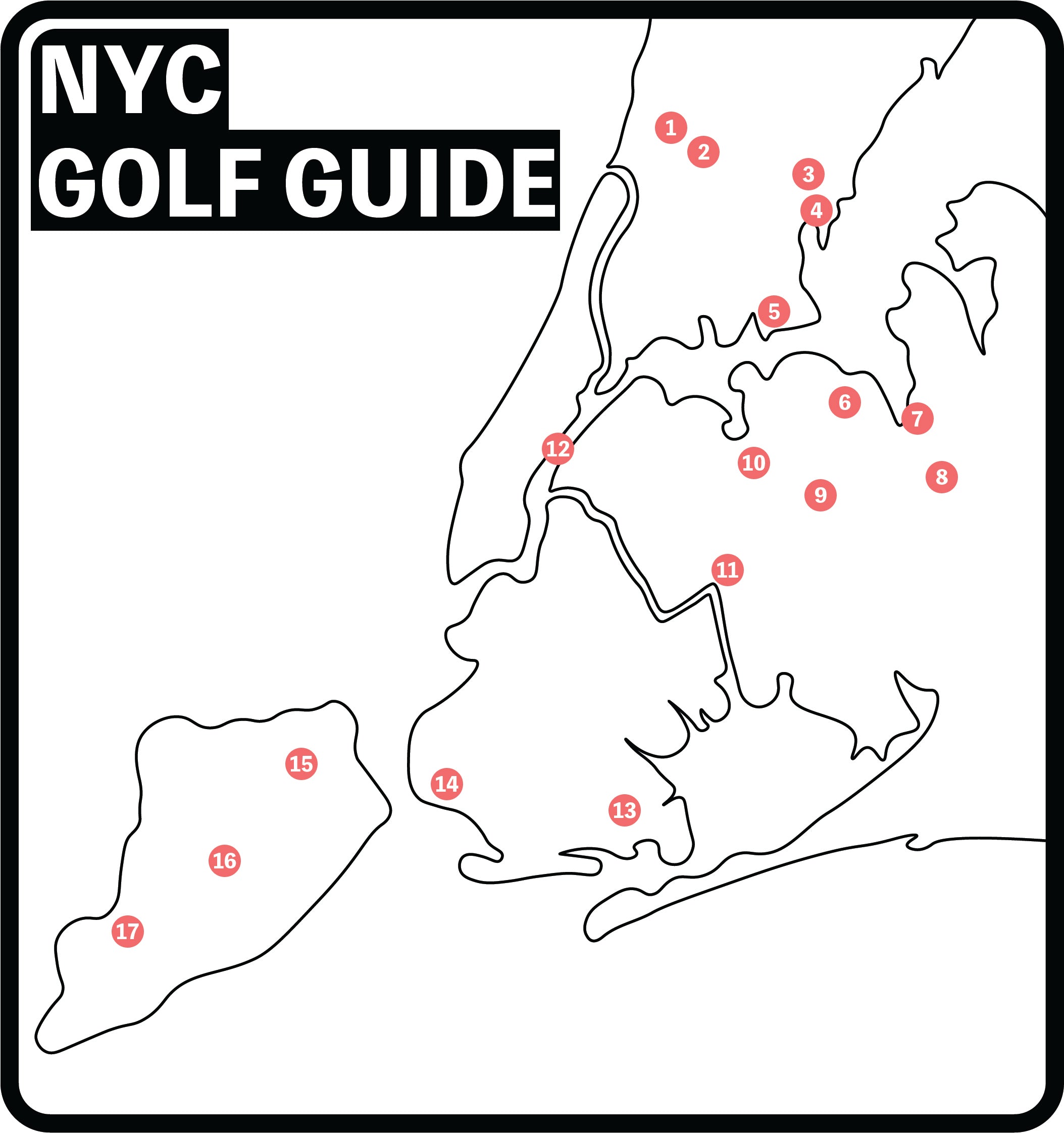 NYC Golf Guide Map